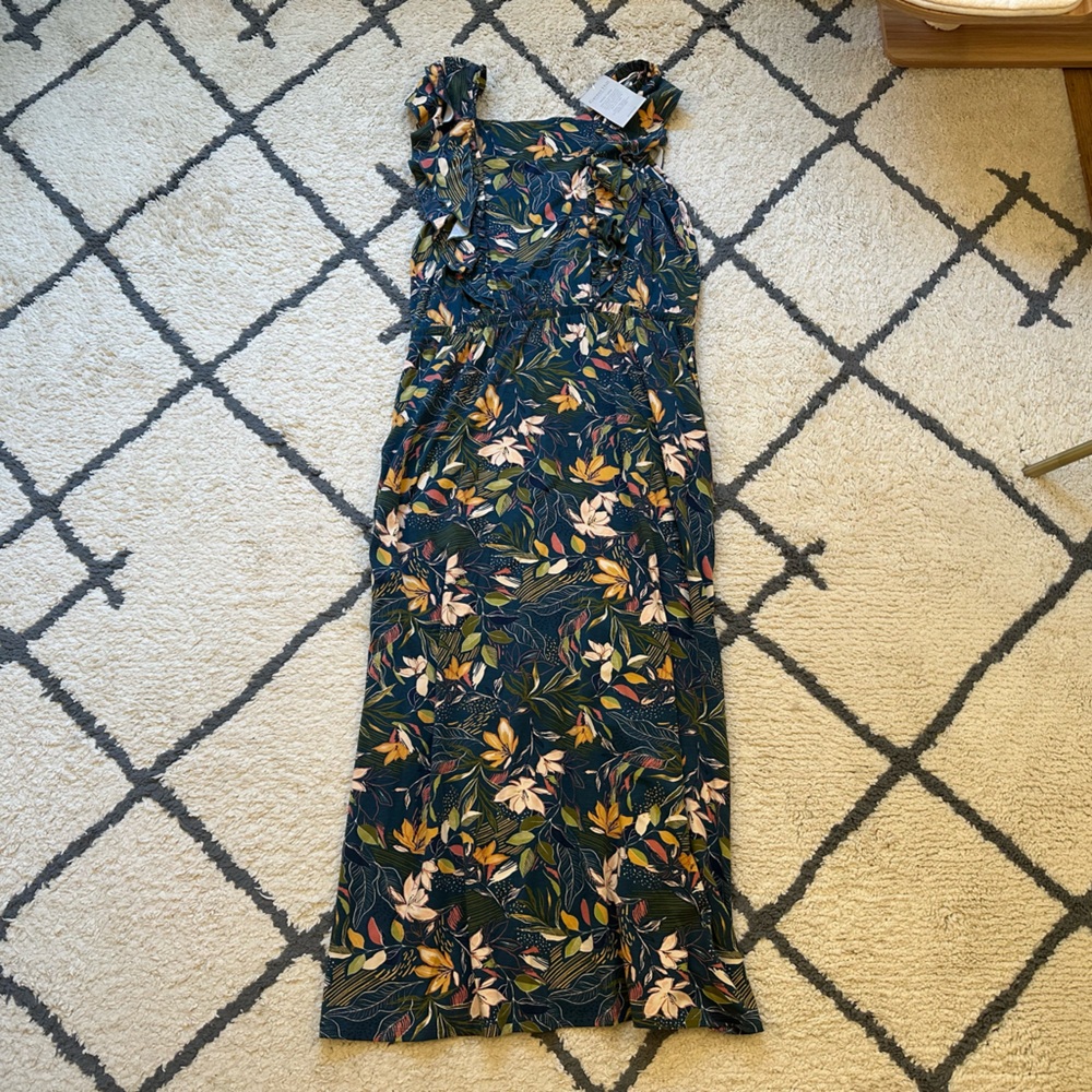 Garnet Hill Women’s Dress XL Blue Floral New with Tags